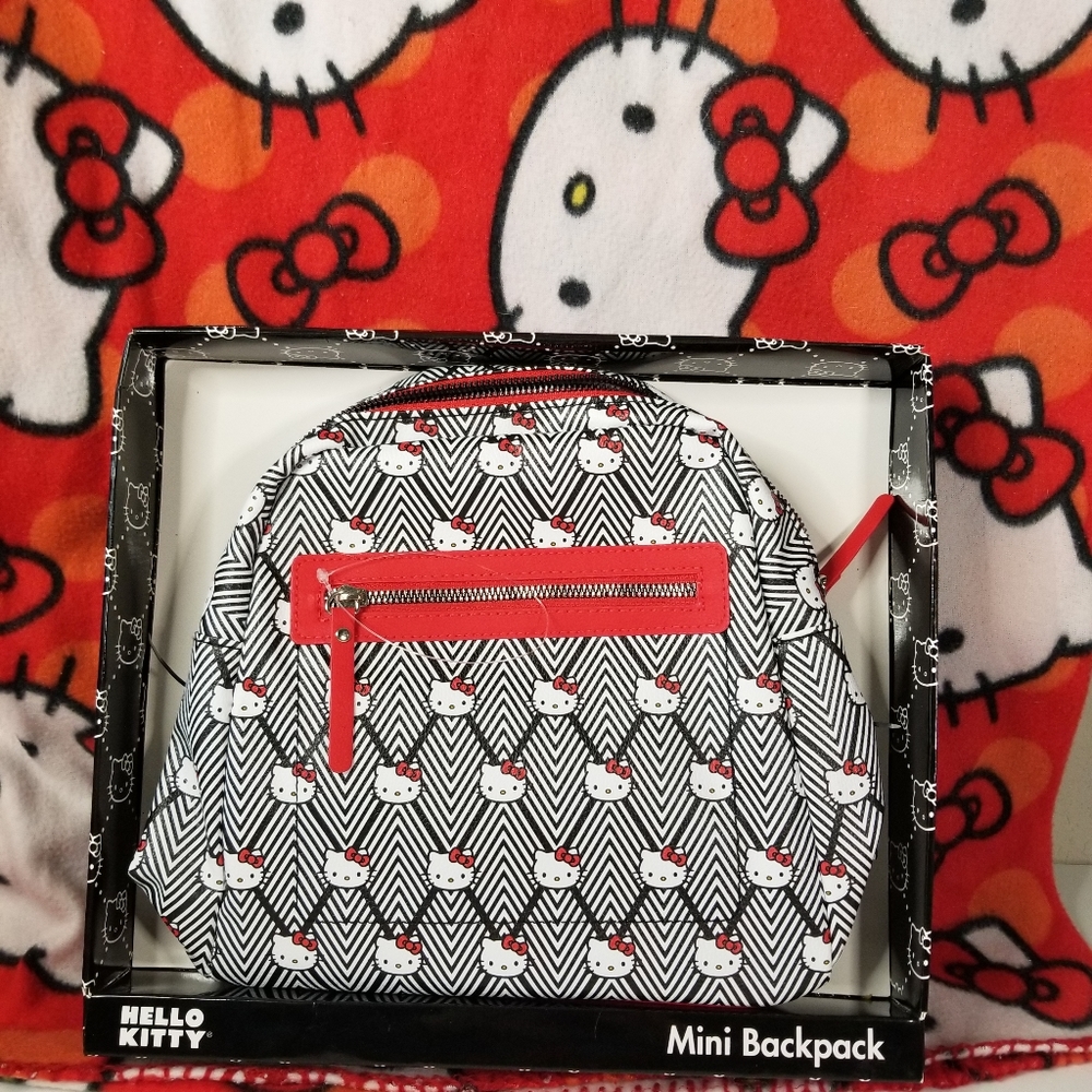Hello Kitty Mini Backpack Purse Black & White Sanrio New in Box